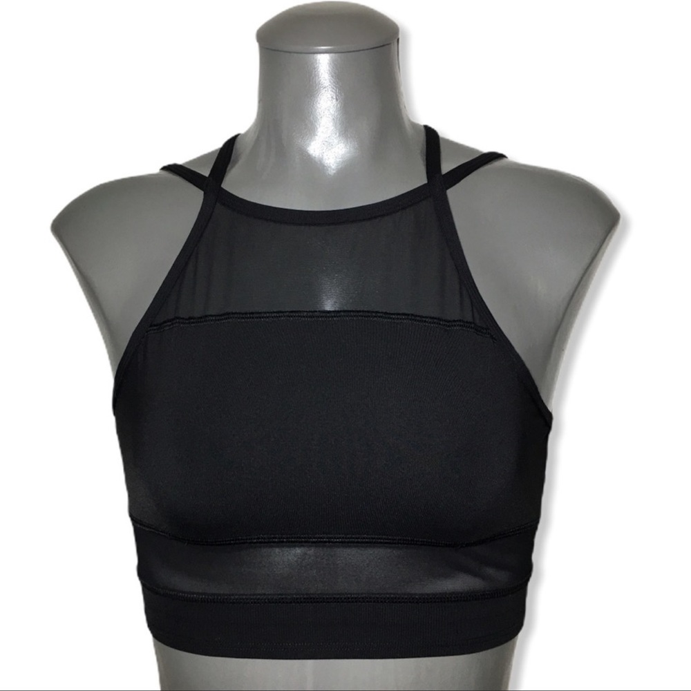 Victoria’s Secret PINK Mesh Panel Black Bralette, Size Small